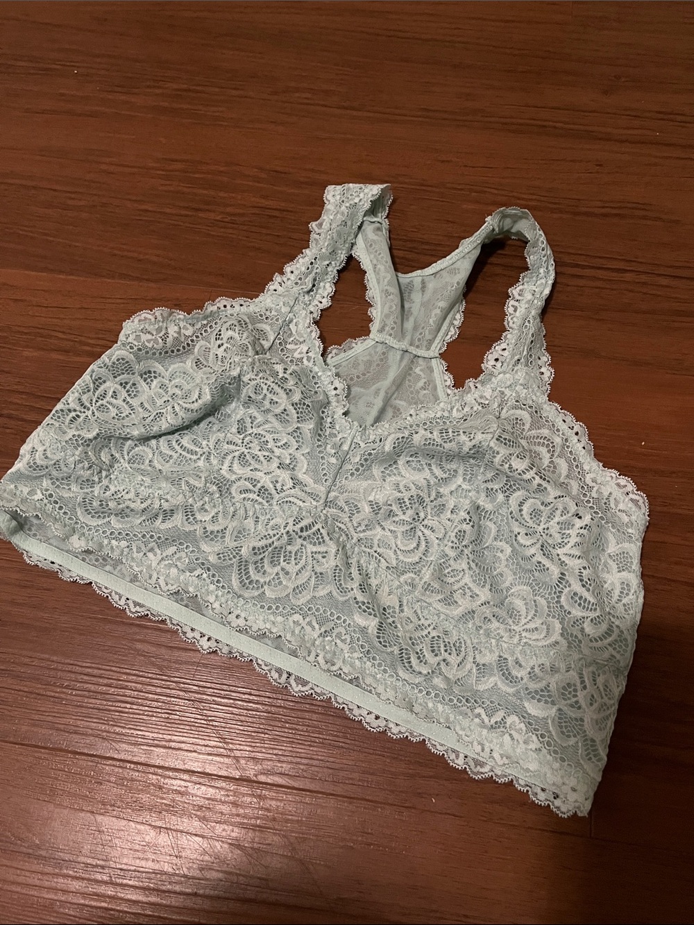 Lace Racerback Bralette in Mint Green